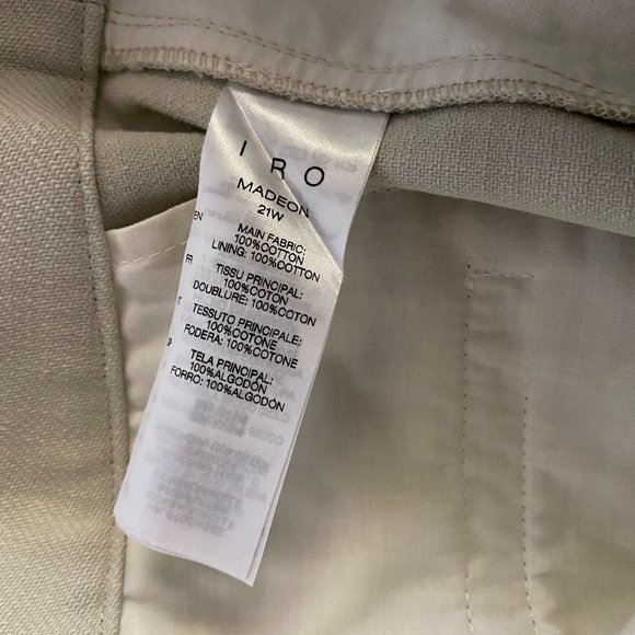 IRO beige tapered high waist straight trouser pants - 100% cotton - NWT - Picture 12 of 15